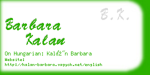 barbara kalan business card